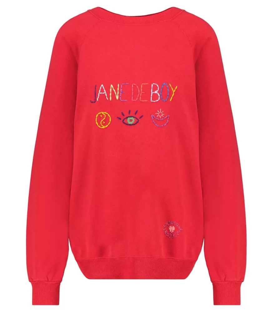 Femme We Are One Project Sweat-Shirt Vintage Brode Jane De Boy Rouge