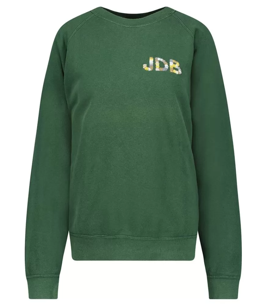 Femme We Are One Project Sweat-Shirt Vintage Smile Joy X Jane De Boy Vert Fonce