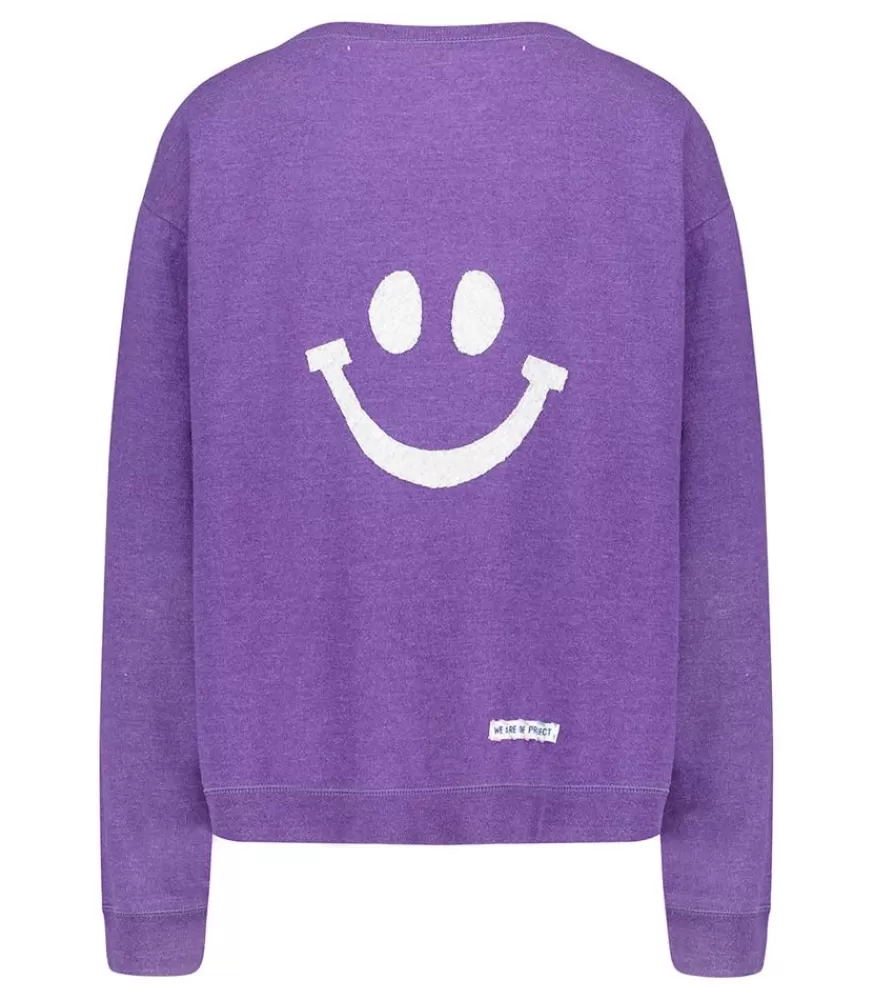 Femme We Are One Project Sweat-Shirt Vintage Smile Joy X Jane De Boy Violet Fonce